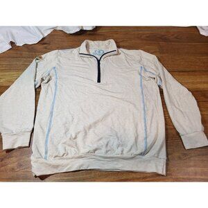 "Wears Woody" Natural Beige Size Large 1/4 Zip Bamboo Organic Cotton Blend...